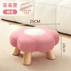 Taburete Pequeño para Uso en Casa, Taburete Bajo, Taburete de Sofá, Banco Acolchado Suave, Taburete de Mesa de Café Moderno para Sala de Estar, Taburete Infantil de Madera Maciza, Reposapiés