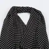 Top de Chifón con Cuello Halter de Lunares y Tirantes Irregulares Fruncidos, Sin Mangas, Al por Mayor en Stock