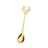 W criativo aço inoxidável colher louça terno Natal alce colher agitando sobremesa colher Natal estilo bonito colher garfo