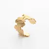 Anillos Transfronterizos Europeos y Americanos con un Toque Exclusivo de Gama Alta, Anillos Huecos Exagerados de Acero Inoxidable Chapado en Oro Estilo Ins, Joyería al por Mayor