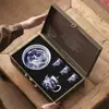 Nuevo Estilo Chino Regalo del Día Nacional Dragón de Plata Dorado Tetera Tres Tazas Juego de Té Caja de Regalo de Alta Gama Juego de Té Kung Fu Entrega
