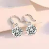 Ganchos para Orejas de Circonita Coreana Plata S925 Moda para Viajar Elegantes Pendientes de Diamante Pendientes Simples de Gama Alta para Mujer Venta al por Mayor