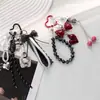 Colgante original de bolso miu de alta gama color negro frío hellokitty llavero con cuentas de amor cadena colgante pequeño regalo