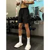 Pantalones Cortos Deportivos de Fitness Estilo Americano para Hombre, Marca de Moda de Verano, Frescos de Seda de Hielo de Secado Rápido para Correr Casuales, de Cuatro o Cinco Puntos