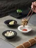 Pequeno prato de cerâmica em formato de chapéu de palha para uso doméstico, prato para vinagre, prato para temperos, prato para molho de hot pot estilo comercial, prato para petiscos