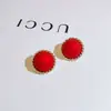 Pendientes de Perla Roja Grandes Minimalistas de Lujo Ligero de Moda, Tachuelas Únicas y Elegantes, Joyería para Orejas de Buena Suerte para Año Nuevo
