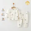 Roupas para Bebê Recém-Nascido Outono e Inverno Algodão Puro Pijama 0-3 Meses 6 Estações Primavera e Outono Conjunto de Roupas de Outono para Bebê