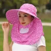 Sombrero de Protección Solar con Ala Ancha, Sombrero de Sol de Verano, Chal de Moda para Mujer, Sombrero de Sol con Protección para el Cuello Integrada a Prueba de Viento y UV