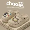 Sapatos Croc para Mulheres, Sapatos Fofos para Casa de Estudante, Indoor, Praia, Verão Cartoon DIY para Uso Externo, Sola Grossa Antiderrapante