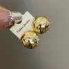 Brincos de Tarraxa Coração Hemisférico Espumante Triturado Gelo Design de Nicho de Luxo de Alta Qualidade Temperamento Único Estilo Minimalista