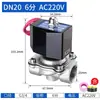 Válvula de Agua de Acero Inoxidable 304 220V Válvula Electromagnética Válvula de Tubería de Control Eléctrico Válvula de Agua Normalmente Cerrada Válvula de Aceite