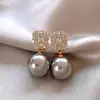 Pendientes Simples de Nueva Moda Coreana, Elegantes Pendientes Colgantes de Perla, Pendientes Versátiles de Alta Gama en Stock
