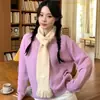 Bufanda estrecha larga de punto suave, no irritante, mezcla de lana para mujer, estilo coreano, color liso, versátil, calentador de cuello, bufanda cálida para el cuello para invierno