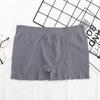 Ropa Interior Boxer de Color Sólido Sin Estampado 1.0 para Hombre Ropa Interior Elástica Sin Costuras de Cintura Media Absorción de Humedad Transpirable Pantalones Planos para Hombre