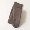 Estilo Outono e Inverno Calça Térmica Grossa com Forro de Lã para Crianças Roupa Externa para Meninas Macacão de Listras Verticais Lã Quente Calça de Nove Pontos com Cobertura para os Pés