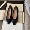 Chanel estilo novo couro genuíno cor combinando arco sapatos femininos Chanel sapatos únicos femininos bico redondo raso sapatos de boca rasa sapatos de balé