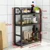 Prateleira de armazenamento multifuncional de chão para cozinha, para vegetais, panelas, frigideiras e armazenamento de micro-ondas doméstico