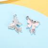 Accesorios Colgantes de Mariposa Doble con Colgantes Incrustados de Diamantes, Piezas de Aleación con Goteo de Aceite, Pulseras DIY, Ropa, Collares, Aretes, Llaveros