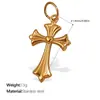 Colar Cruz Pendant Colar Cruzado Novo Retro Luxo Leve Aço Inoxidável Banhado a Ouro 18K Acessórios para Mulheres