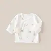 Ropa para bebé recién nacido de 0 a 3 meses, mameluco de algodón puro sin costuras para todas las estaciones, mameluco de doble capa para bebé que protege el vientre