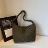 Bolsa de Algodón con Patrón de Diamantes para Mujer, Bolso de Hombro Grande de Gran Capacidad para Viajes Diarios, Nuevo Estilo Retro Otoño e Invierno, Bolso Cruzado de Estilo Relajado, Bolsa Tipo Dumpling