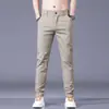 Pantalones Largos Simples Populares de Verano 2026 para Hombre con Cintura Elástica, Pantalones Casuales Elásticos de Pierna Recta para Verano