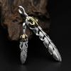 Joias de prata esterlina S925 por atacado Pena retrô japonesa e coreana Criativa Cobre incrustado Âncora Pingente masculino e feminino