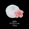 Novo molde de silicone líquido em formato de flor de rosa, papoula e peônia, argila macia, açúcar, gesso