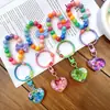 Llavero de Corazón de Colores Creativos Luminosos con Cuentas Colgante de Arena Movediza Exquisitos Accesorios para Bolsos Pequeños Regalos Venta al Por Mayor