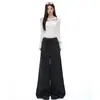 Pantalones casuales de pierna ancha con rayas naranjas para mujer joven, de cintura alta, corte holgado, adelgazantes, con caída, modernos, versátiles, de pierna recta