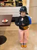 Camiseta Básica de Encaje con Lunares para Niñas Fuguo 2026 Nuevo Estilo Camiseta de Punto de Dibujos Animados para Niñas Estilo Coreano Ropa de Primavera