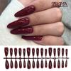 Unhas Vestíveis Artesanais Finalizadas, Camada Selante Branca e Vermelha, Unhas Pré-Fabricadas, Adesivos de Unha, Manicure Cereja, Unhas Codificadas