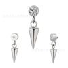 Guanzhi Niu Aleación de Titanio Astm F-136 Piercing Labret Pendiente de Oreja Colgante de Luna Fábrica en Stock con Incrustación de Diamante