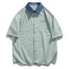 Camisa de Cuadros de Manga Corta para Niños Verano 2025 Nueva Marca de Moda Suelta Talla Grande 5XL Camisa Casual de Media Manga