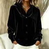 Jaqueta Cardigan de Veludo Dourado de Manga Longa com Capuz e Botões Casual Fashion Cor Sólida Nova Outono/Inverno Europeia e Americana para Mulheres