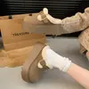 Zapatillas de Media Bota Peludas para Mujer 2025 Otoño/Invierno, Cubre Cabeza Deslizables de Suela Gruesa Coreanas para Aumentar Altura, Botines de Exterior para Personas Bajas con Más Terciopelo