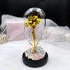 Regalo Día de la Mujer Día del Maestro Decoración Gabinete de Noche Sala de Estar Flor Clavel Simulación Lámina de Oro Cubierta de Vidrio para Madre
