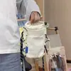 Bolsa Transversal Color Block de Verão Estilo Japonês, Funcional, para Meninas, Adequada para Compras, Atividades ao Ar Livre e para Levar Garrafas de Água, Bolsa de Ombro
