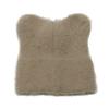 Chapéu de lã de pelúcia Amazon transfronteiriço chapéu de pulôver quente chapéu de tricô de pelo de imitação de mink cor sólida orelha de gato inverno infantil