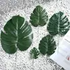 Decoración de planta verde artificial de hoja de monstera transfronteriza para fiestas, hojas de monstera artificiales, planta verde artificial de hoja de monstera de Amazon