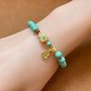 Pulsera vintage de magnesita turquesa de un círculo pulsera turquesa antigua mujeres enviar novias novia joyería de mano al por mayor