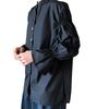 Rakuten Japão Primavera e Outono Top Elegante Roupa de Trabalho Manga Lanterna Solta Design de Nicho Cor Sólida Camisa com Gola Alta para Mulheres