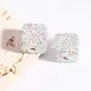 Céu Estrelado Full Diamond Quadrado Contas Soltas Contas com Furo Reto DIY Corrente de Celular Tendência Chaveiro Corrente de Bolsa Acessórios de Joias