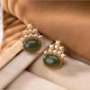 Pendientes Exagerados de Ágata Roja del Sur Natural de Gama Alta, Plata de Ley 925, Plata Pura, Chapado Grueso en Oro, Perla Grande Mate, Antialérgicos