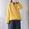Otoño e Invierno Nuevo Top Cardigan Chaqueta de Terciopelo Doble Cara Estilo Étnico Retro Bordado para Mujer Cuello en V Hebilla Holgado y Versátil