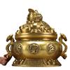 Cuenco del Tesoro de Cobre con Adorno de Sapo Dorado de Tres Patas para Sala de Estar Decoración del Hogar, Transferencia de Riqueza y Alcancía para Ahorrar Dinero