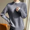 Novo suéter de malha casual com blocos de cor, gola redonda, espessado, falso duas peças, 100% lã, modelagem solta para outono e inverno, para mulheres