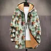 Chaqueta de Nuevo Estilo Transfronteriza con Elementos de Patrón Multicolor, Cárdigan con Capucha y Cierre de Cremallera al 70%, Abrigo de Algodón Polar Espeso de Invierno con Forro Amarillo