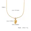 Moda Europea y Americana Sencillo Elegante Acero Inoxidable Chapado en Oro de 18K Lindo Colgante de Fruta Fresa Collar Conjunto de Joyería para Mujer
