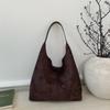 Bolsa de Couro Camurça Transfronteiriça para Mulheres, Grande Capacidade, Nova Bolsa de Ombro Casual Outono e Inverno 2026, Bolsa Tote Vintage